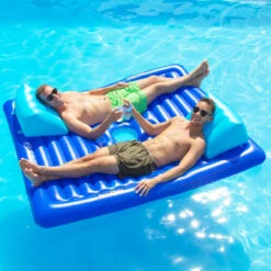 78" Inflatable Blue Dual Swimming Pool Lounger -Aqua Play Land Zone 16141sf20face2face20male20models20highres 58114.1667597479