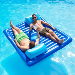 78" Inflatable Blue Dual Swimming Pool Lounger -Aqua Play Land Zone 16141sf20face2face20male20models220highres 98870.1667597479