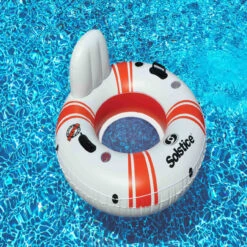 46" Inflatable Red And White Swimming Pool Inner Tube Float -Aqua Play Land Zone 1700120superchill201person20io20river220highres 36947.1667643172