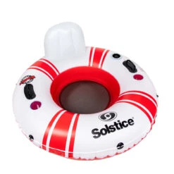 46" Inflatable Red And White Swimming Pool Inner Tube Float