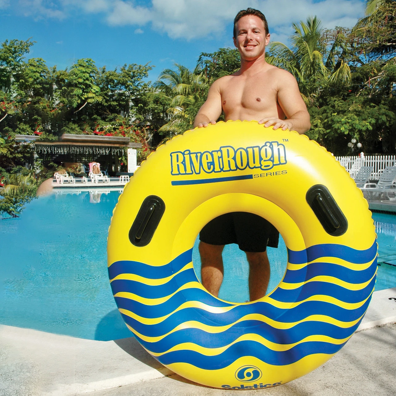 48" Inflatable River Rough Swimming Pool Ring Tube With Handles 5 48" Inflatable River Rough Swimming Pool Ring Tube With Handles - Image 5