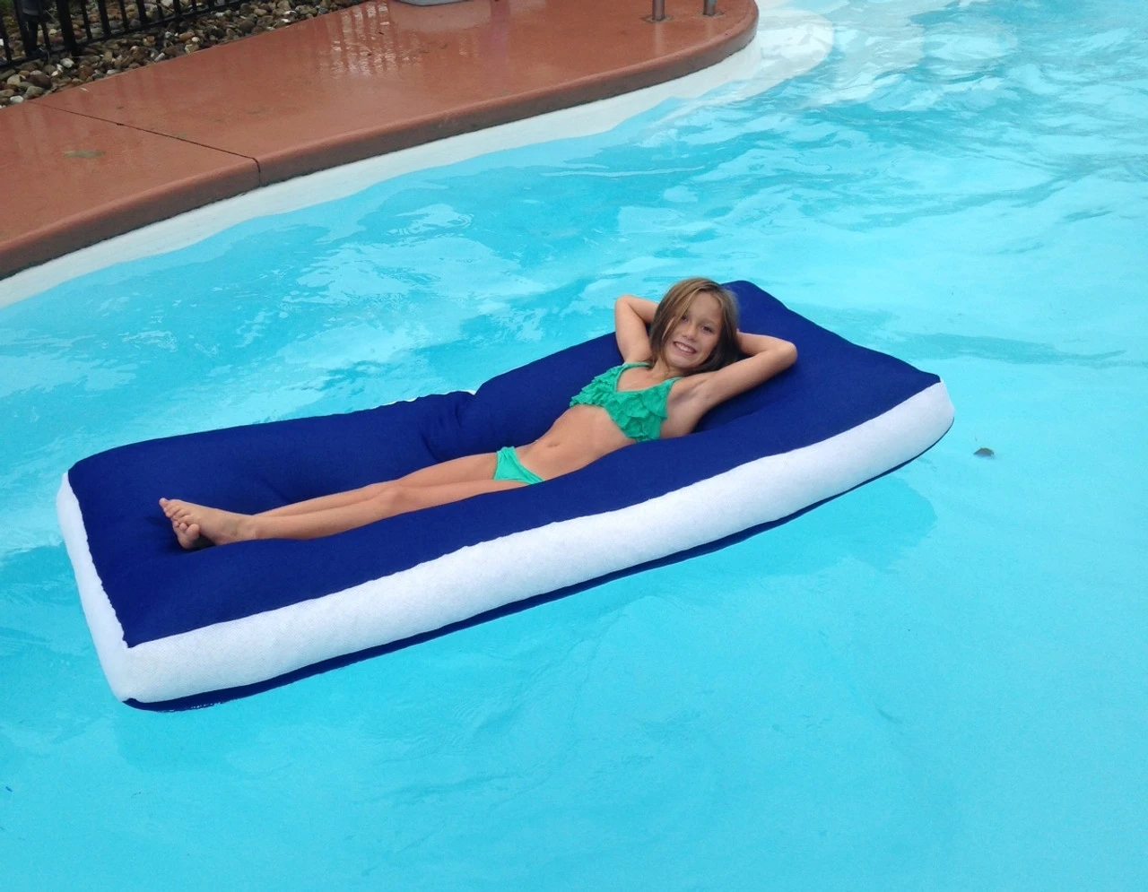 68" Sky Aqua Cloud- Blue Oversized Floating Mattress 3 68" Sky Aqua Cloud- Blue Oversized Floating Mattress - Image 3