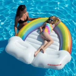 Inflatable Rainbow And Clouds Swimming Pool Float Island, 68-Inch -Aqua Play Land Zone 3ik2zzrf2g3tmtpini8hxvj5bxqheuam 40780.1667595714