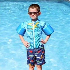 18-Inch Light Blue Boys Swim Shirt "Rawr" Floaties With A Dinosaur -Aqua Play Land Zone 50548 ls swimshirtfloaties mock01 rgb 800px 81839.1667554569