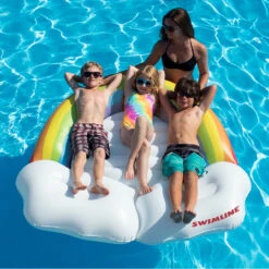 Inflatable Rainbow And Clouds Swimming Pool Float Island, 68-Inch -Aqua Play Land Zone 6ghr2mhelcb0ijaxl5h6hubsjmmm6d0j 29137.1667595715