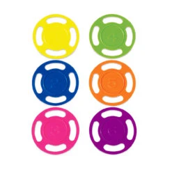 Set Of 6 Vibrantly Colored Swimming Pool Dive Disks 4"