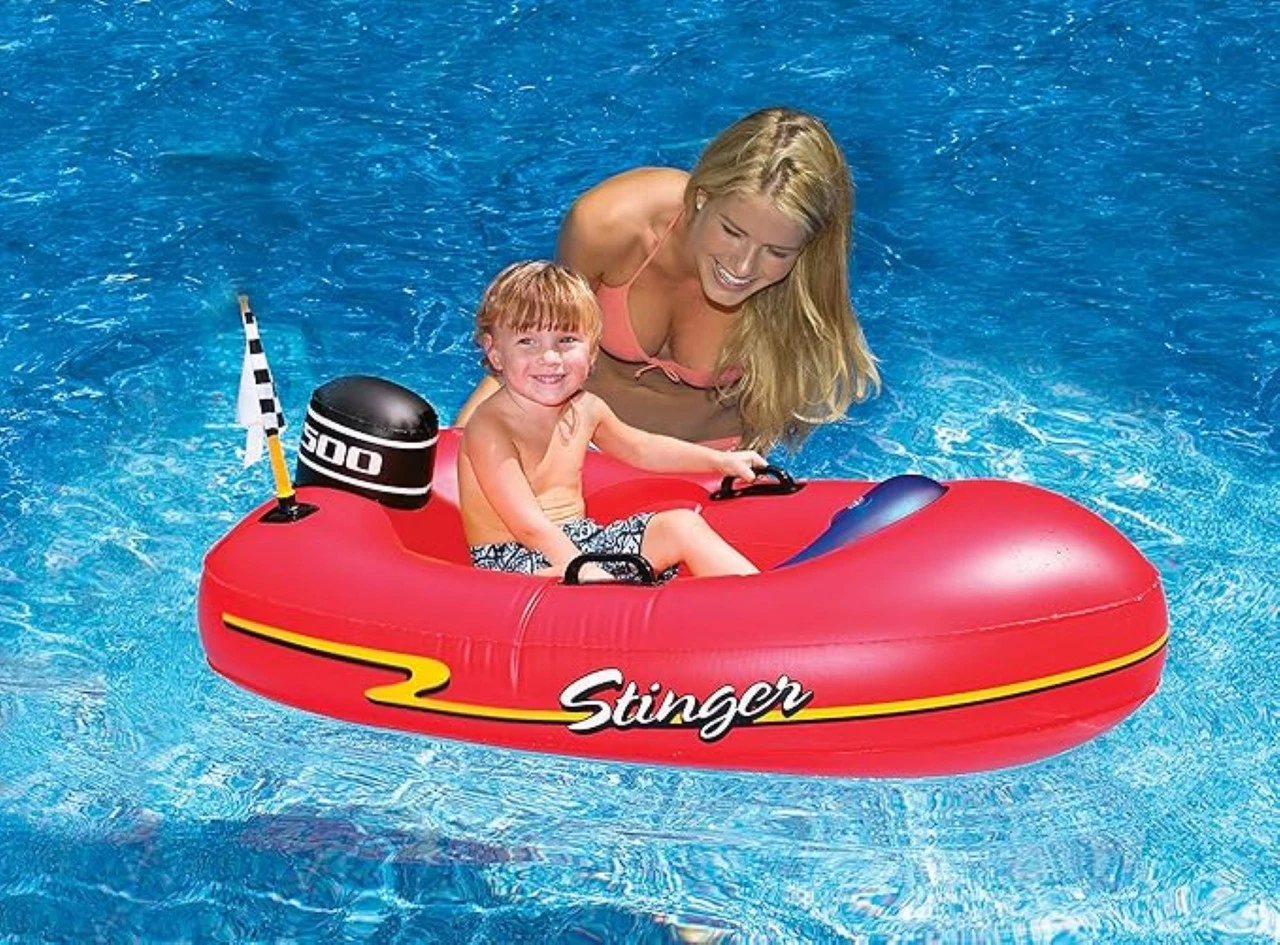 48-Inch Inflatable Red And Black Stinger Speedboat Swimming Pool Raft 3 48-Inch Inflatable Red And Black Stinger Speedboat Swimming Pool Raft - Image 3