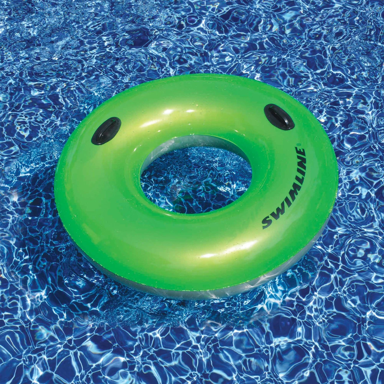 48" Water Sports Inflatable Bright Green Swimming Pool Inner Tube Ring Float 2 48" Water Sports Inflatable Bright Green Swimming Pool Inner Tube Ring Float - Image 2