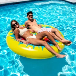 72" Inflatable Multicolor Tie Dye Circular Swimming Pool Float -Aqua Play Land Zone 9050220tiedye20island202models 50739.1683905779