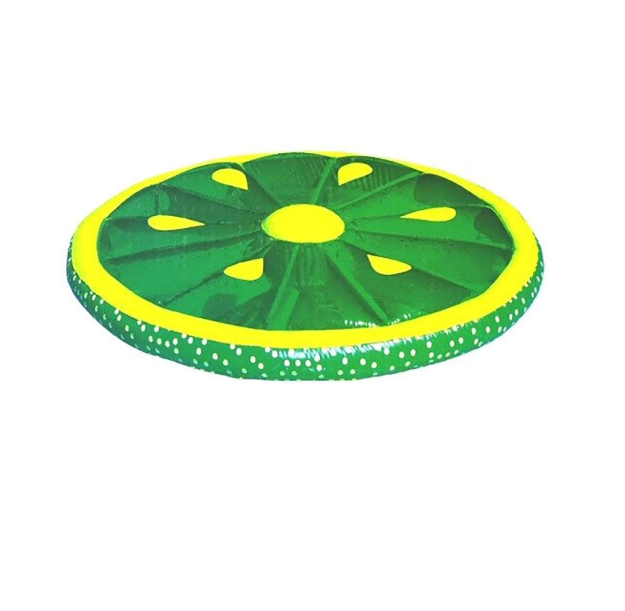 61.5" Inflatable Green And Yellow Lime Fruit Slice Swimming Pool Lounger Raft 1 61.5" Inflatable Green And Yellow Lime Fruit Slice Swimming Pool Lounger Raft