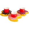 Set Of 3 Inflatable Donut Pool Beverage Drink Holder Rings 19"