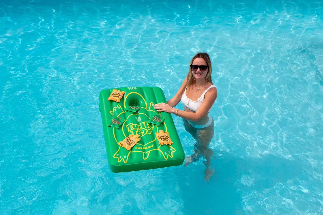 36" Green Inflatable Turtle Toss Corn-Hole Target Swimming Pool Game 2 36" Green Inflatable Turtle Toss Corn-Hole Target Swimming Pool Game - Image 2