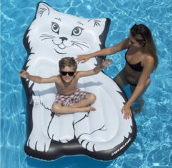 Inflatable Black And White Kitty Swimming Pool Lounger, 79-Inch -Aqua Play Land Zone fctlwzhlhp5oxzalu29an36swansa5cb 31751.1667595549