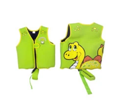 12.5" Green Intermediate Smiling Dinosaur Swim Vestfor Children Ages 1-3
