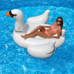 75" Inflatable White And Black Giant Swan Swimming Pool Ride-On Float Toy -Aqua Play Land Zone gg6kxtycgvk0moe7ybuo89wccgxrg4xb 59924.1683908229