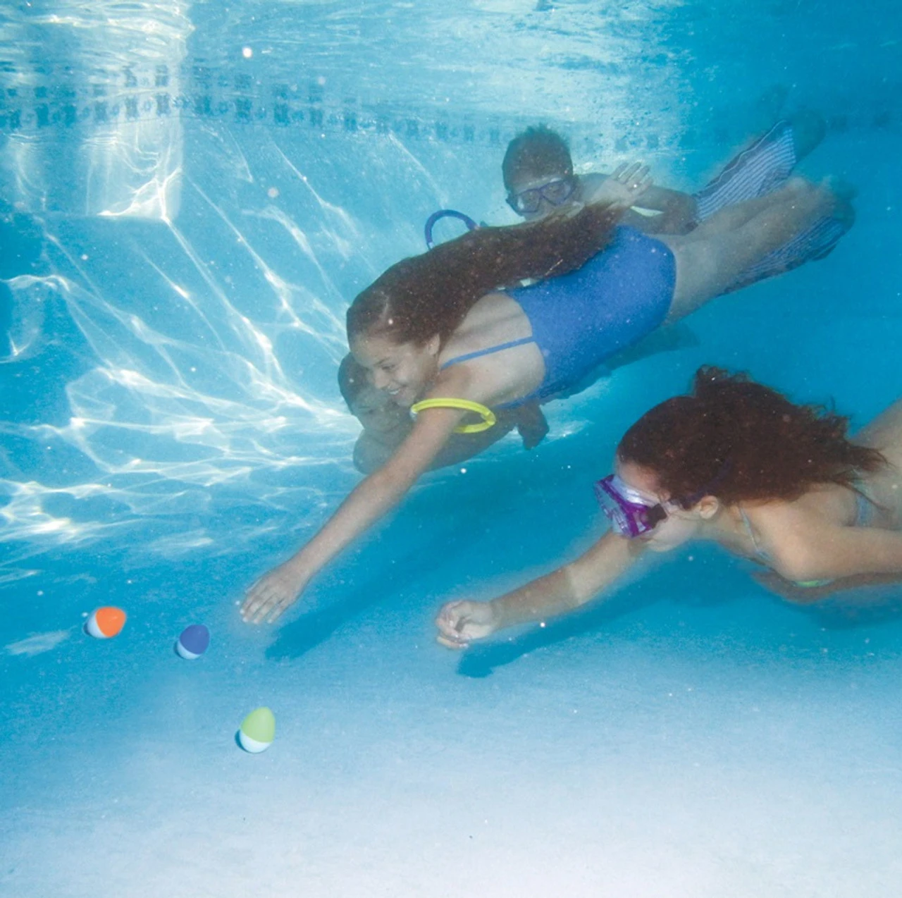 Set Of 6 Vibrantly Colored Egg-Shaped Underwater Diving Swimming Pool Game Pieces 2.5" 2 Set Of 6 Vibrantly Colored Egg-Shaped Underwater Diving Swimming Pool Game Pieces 2.5" - Image 2