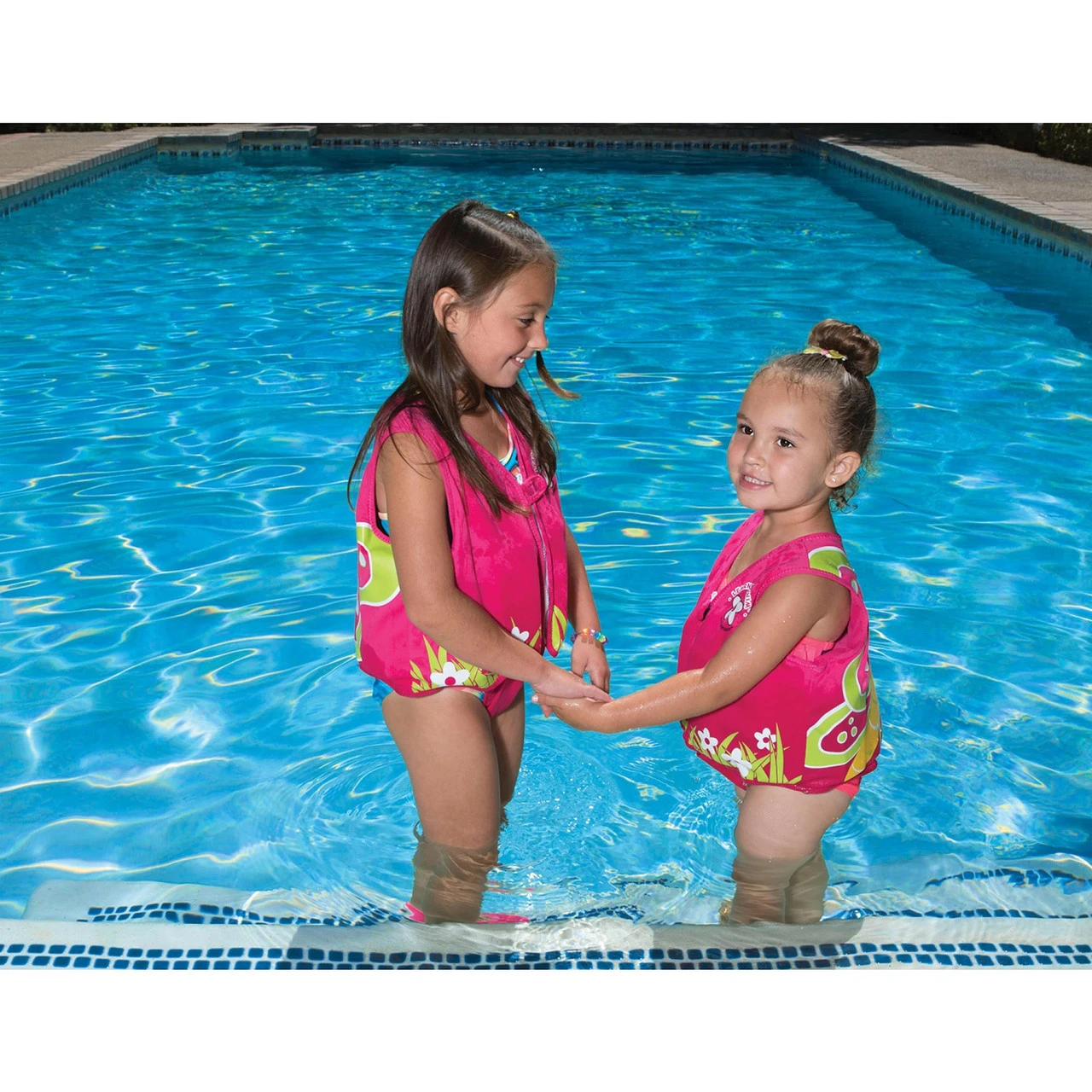 Pink And Yellow Butterfly With Flowers Unisex Toddler Swim Vest Ages 1-3 2 Pink And Yellow Butterfly With Flowers Unisex Toddler Swim Vest Ages 1-3 - Image 2