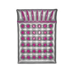 78" Inflatable Silver And Hot Pink Swimming Pool Double Mattress Float