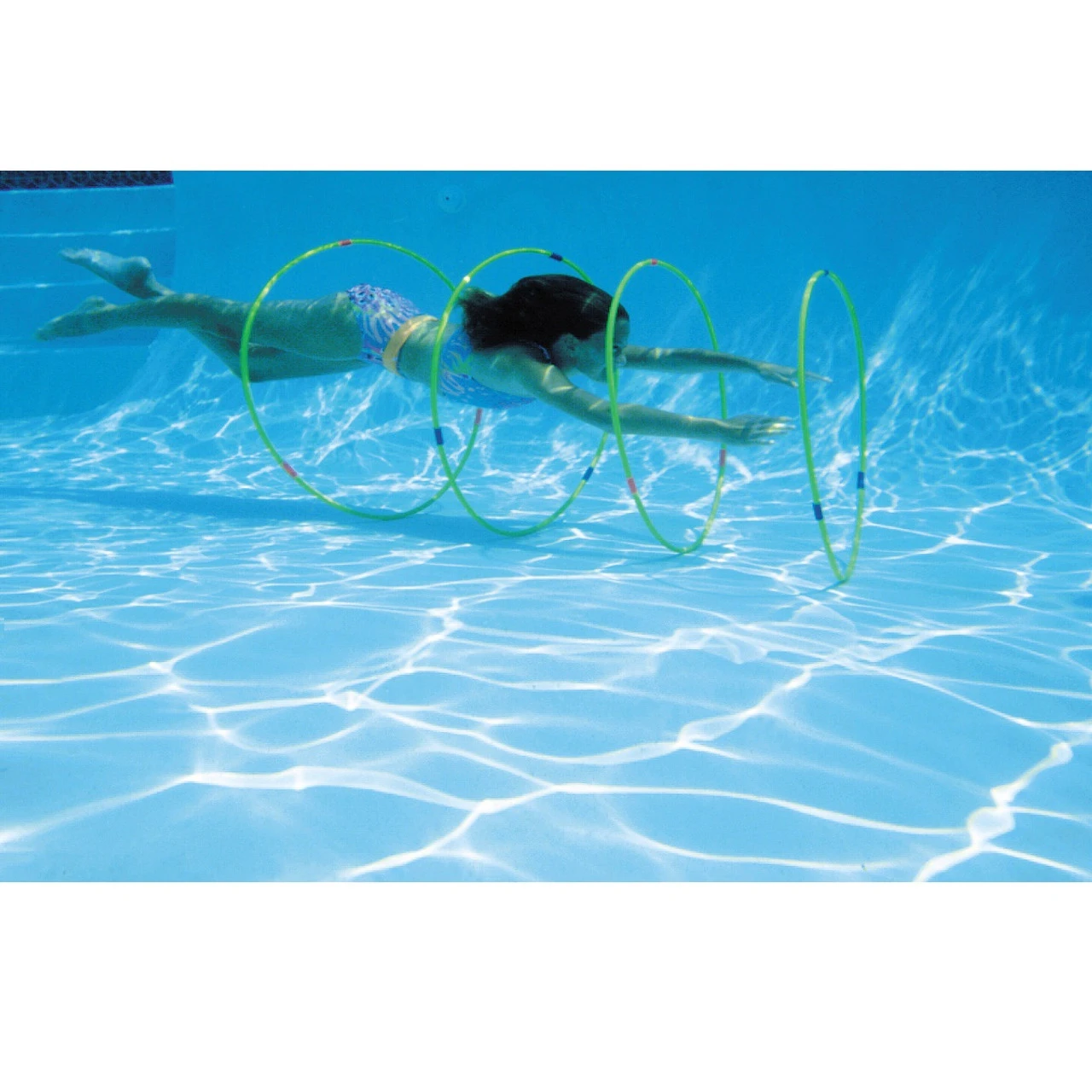 Set Of 4 Pink, Yellow And Blue Underwater Slalom Hoops For Swimming Pools 30" 2 Set Of 4 Pink, Yellow And Blue Underwater Slalom Hoops For Swimming Pools 30" - Image 2