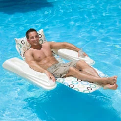 62" White And Blue Rio Sun Mod Dots Adjustable Floating Pool Chaise Lounge -Aqua Play Land Zone ikn05zzg3snzk1mvwnulaksgibdc8lim 18552.1667514579