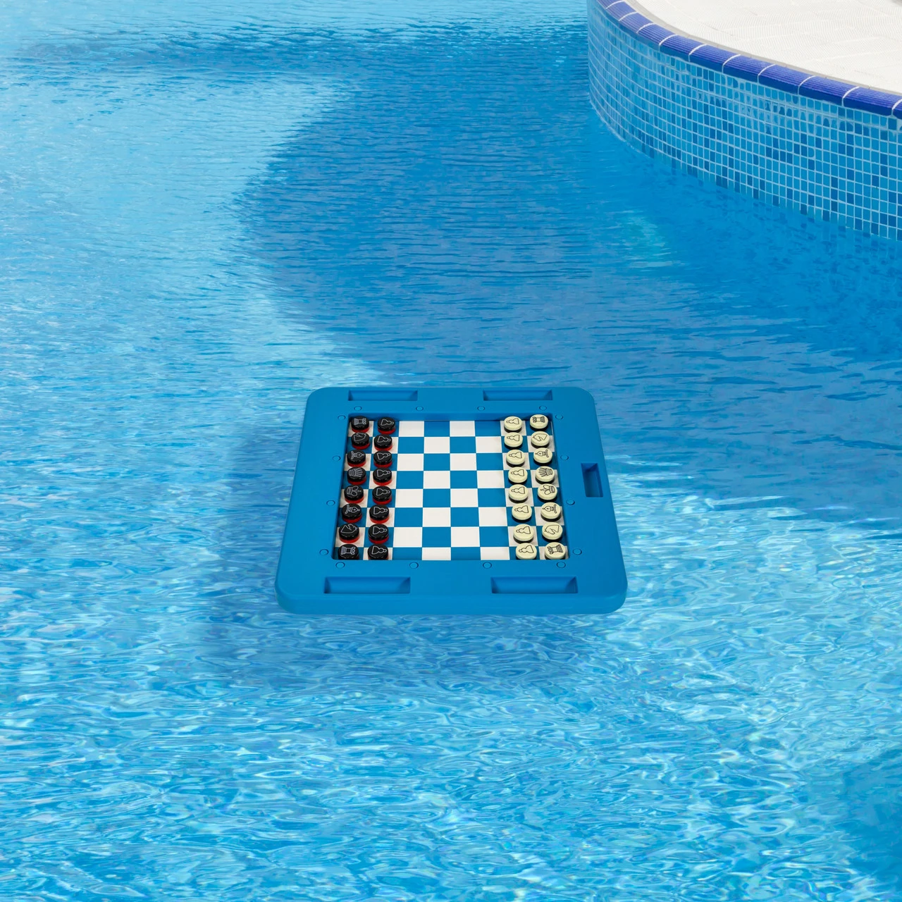 20" Blue And White Floating Checkers And Backgammon Swimming Pool Board Game Combo 2 20" Blue And White Floating Checkers And Backgammon Swimming Pool Board Game Combo - Image 2