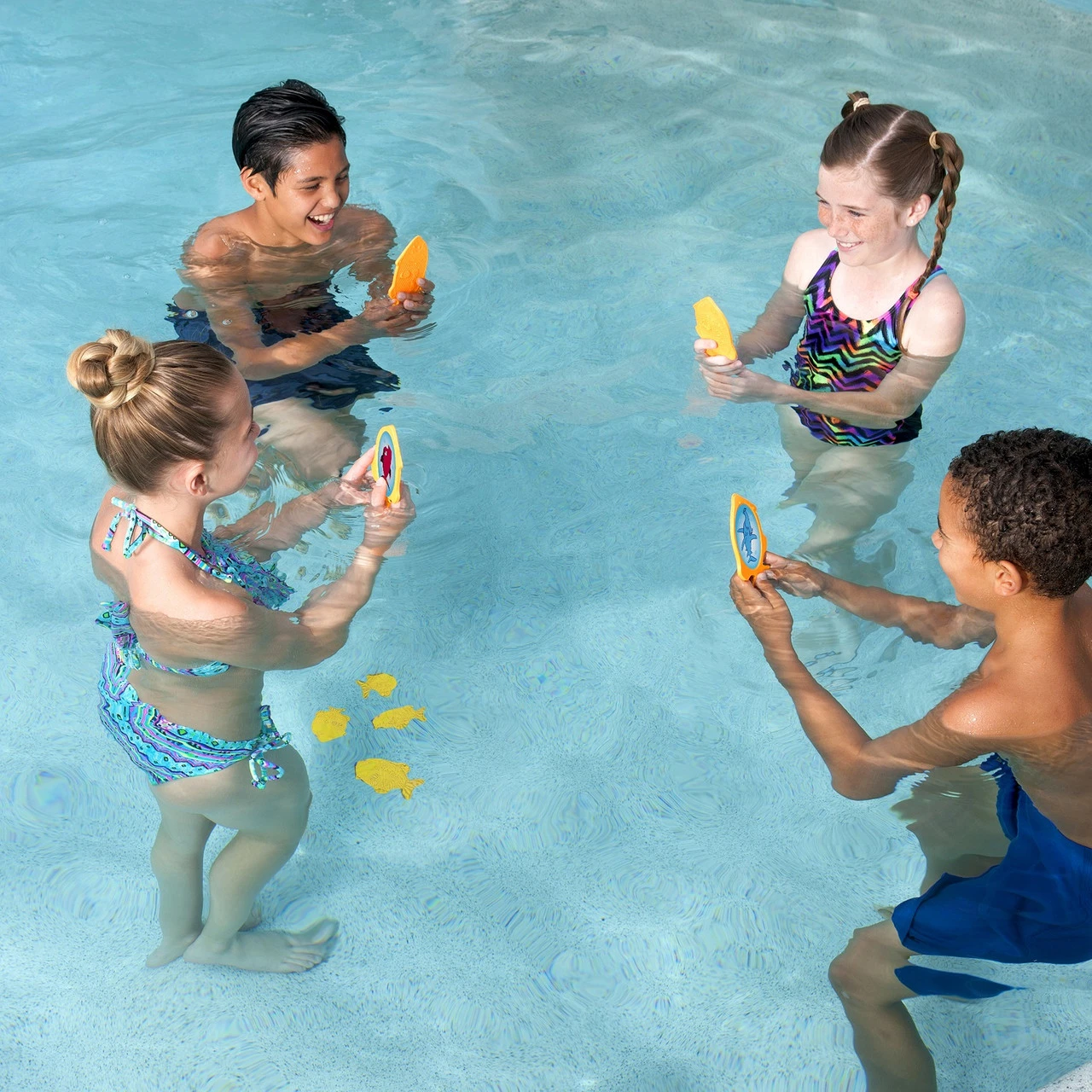 5" Orange And Blue 9 Character Go Fish Swimming Pool Dive Game 2 5" Orange And Blue 9 Character Go Fish Swimming Pool Dive Game - Image 2