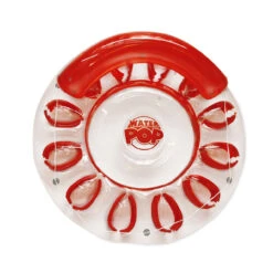 Inflatable Red And Clear Water Pop Circular Swimming Pool Lounger, 72-Inch