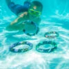 Set Of 4 Vibrantly Colored Swimming Pool Dive Rings 7.5"
