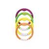Set Of 4 Vibrantly Colored Swimming Pool Dive Rings 6.25"