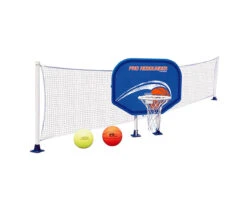 35.5" White And Blue Combo Basketball And Volleyball Above-Ground Swimming Pool Game Set