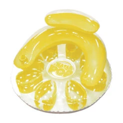 48.5" Inflatable Yellow And Clear Water Pop Circular Swimming Pool Lounger