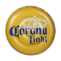 51.5" Corona Yellow And Blue Inflatable Bottle Cap Pool Float