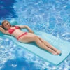 74" Icy Blue Floating Foam Swimming Pool Mattress Lounger With Head Rest