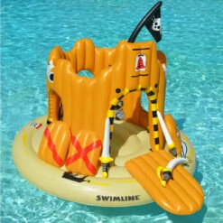 Inflatable Orange Pirate Castle Adventure Swimming Float, 82-Inch 6 Inflatable Orange Pirate Castle Adventure Swimming Float, 82-Inch -Aqua Play Land Zone nvn19mb20ucs3uarmr5oua3ojwvnvhdu 60663.1667656564