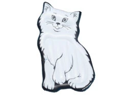 Inflatable Black And White Kitty Swimming Pool Lounger, 79-Inch