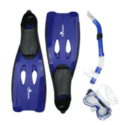 18" Blue And Black Reef Diver Adult Pro Scuba Snorkeling Swimming Pool Set - Extra Small