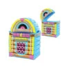 Pack Of 6 Blue And Yellow Inflatable Jukebox Coolers 30.5"