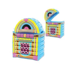 Pack Of 6 Blue And Yellow Inflatable Jukebox Coolers 30.5"