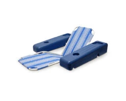 Blue And White Striped Caribbean Floating Swimming Pool Comfort Lounge, 53-Inch