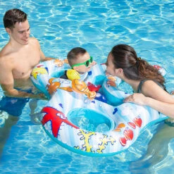 46.5" Underwater Creatures Mommy And Us Dual Inflatable Swimming Pool Float -Aqua Play Land Zone pool2081544.4 22517.1667521990