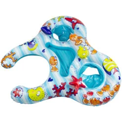 46.5" Underwater Creatures Mommy And Us Dual Inflatable Swimming Pool Float