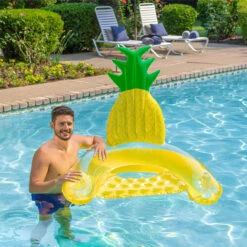 60" Inflatable Pineapple Swimming Pool Sling Chair Pool Float -Aqua Play Land Zone pool2085590 2 50984.1667642623