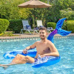 60" Inflatable Mermaid Tail Swimming Pool Sling Chair Pool Float -Aqua Play Land Zone pool2085591 2 43251.1667517432