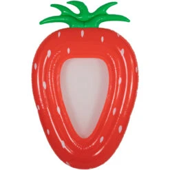 Jumbo Strawberry Mesh Lounger Pool Float, 65.5-Inch