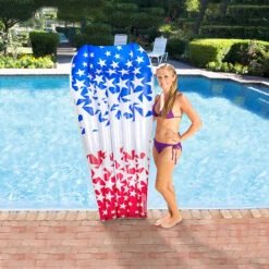 74" Inflatable Patriotic Stars Suntanner Pool Float Mattress -Aqua Play Land Zone pool 83332 2 39445.1667516857