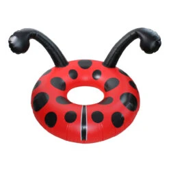 Black And Red Ladybug Swimming Pool Party Inner Tube, 48-Inch