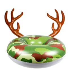 48" Camouflage Inflatable Inner Tube Ring Float With Antlers