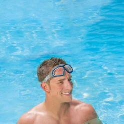 7" Blue EZ Fit DLX Sport Goggles Swimming Pool Accessory For Adults And Children -Aqua Play Land Zone pool 9497120ls20ezfitblue 40243.1667600153