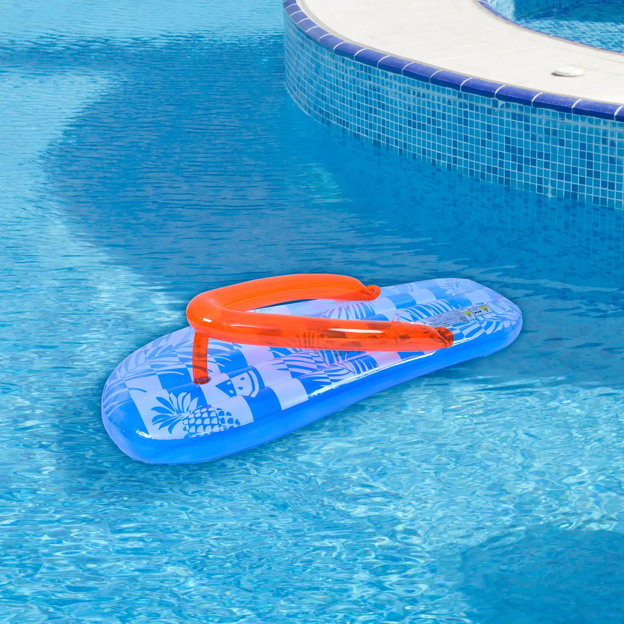 5.75' Inflatable Blue And Orange Jumbo Flip Flop Pool Float 2 5.75' Inflatable Blue And Orange Jumbo Flip Flop Pool Float - Image 2