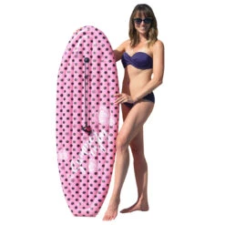 59" Pink With Black Polka Dots Children's Inflatable Surfboard
